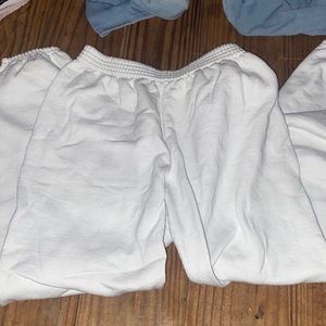 white sweatpants, size youth large